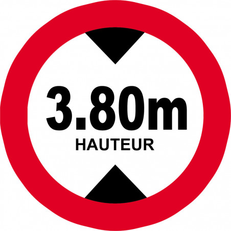 hauteur de passage maximum 3.80m - 20cm - Sticker/autocollant