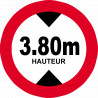 hauteur de passage maximum 3.80m - 15cm - Sticker/autocollant