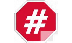 hashtag stop (10x10cm) - Sticker/autocollant