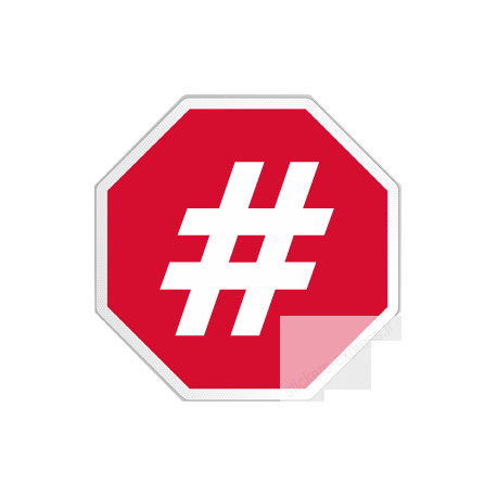 hashtag stop (10x10cm) - Sticker/autocollant