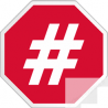 hashtag stop (10x10cm) - Sticker/autocollant