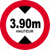 hauteur de passage maximum 3.90m - 15cm - Sticker/autocollant