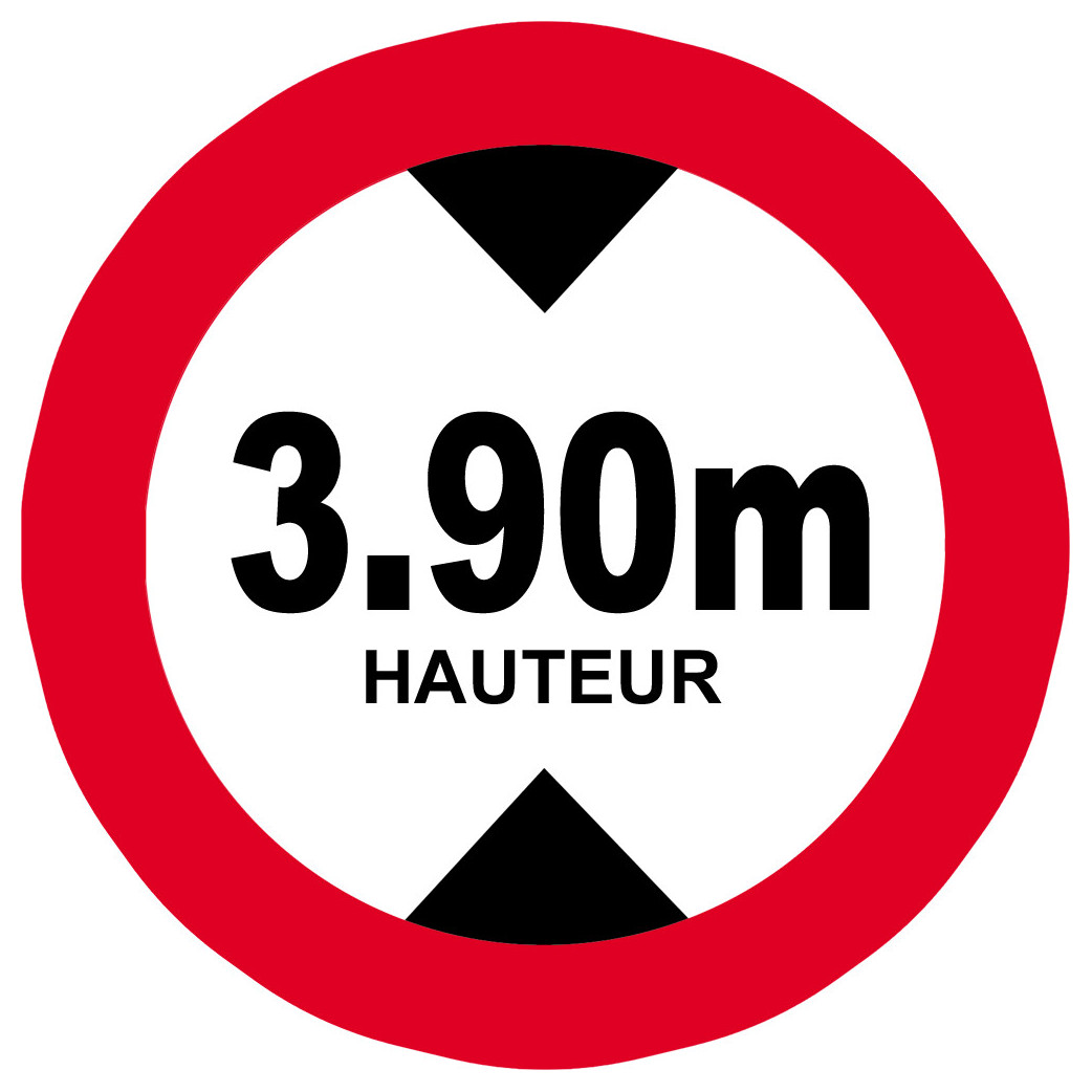 hauteur de passage maximum 3.90m - 5cm - Sticker/autocollant