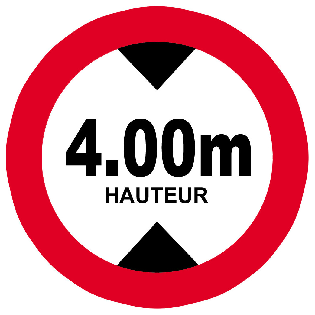 hauteur de passage maximum 4m - 20cm - Sticker/autocollant