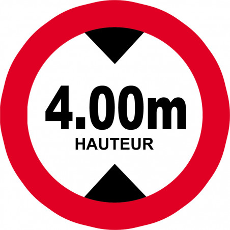 hauteur de passage maximum 4m - 20cm - Sticker/autocollant