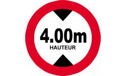 hauteur de passage maximum 4m - 15cm - Sticker/autocollant