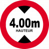 hauteur de passage maximum 4m - 5cm - Sticker/autocollant