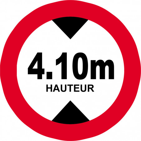 hauteur de passage maximum 4,10m - 20cm - Sticker/autocollant