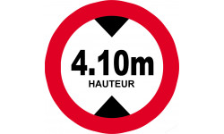 hauteur de passage maximum 4,10m - 15cm - Sticker/autocollant