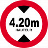 hauteur de passage maximum 4,20m - 20cm - Sticker/autocollant