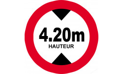 hauteur de passage maximum 4,20m - 15cm - Sticker/autocollant
