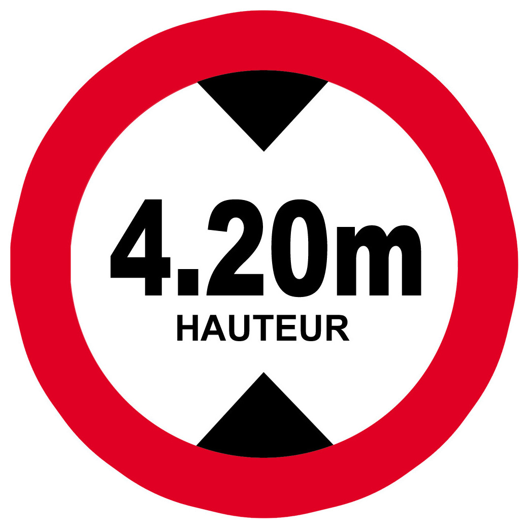 hauteur de passage maximum 4,20m - 10cm - Sticker/autocollant