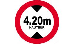 hauteur de passage maximum 4,20m - 5cm - Sticker/autocollant