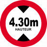 hauteur de passage maximum 4,30m - 20cm - Sticker/autocollant