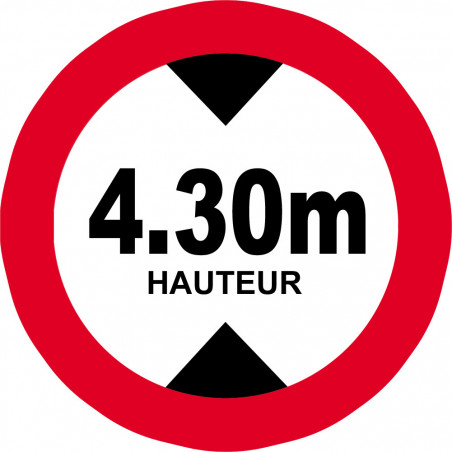 hauteur de passage maximum 4,30m - 10cm - Sticker/autocollant