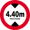 hauteur de passage maximum 4,40m - 15cm - Sticker/autocollant