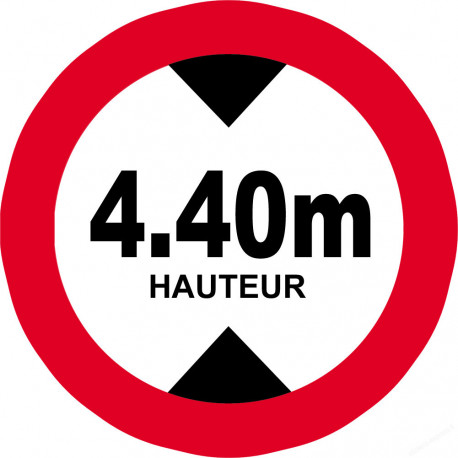 hauteur de passage maximum 4,40m - 5cm - Sticker/autocollant