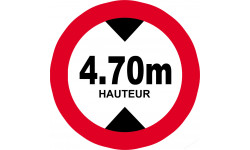 hauteur de passage maximum 4,70m - 20cm - Sticker/autocollant