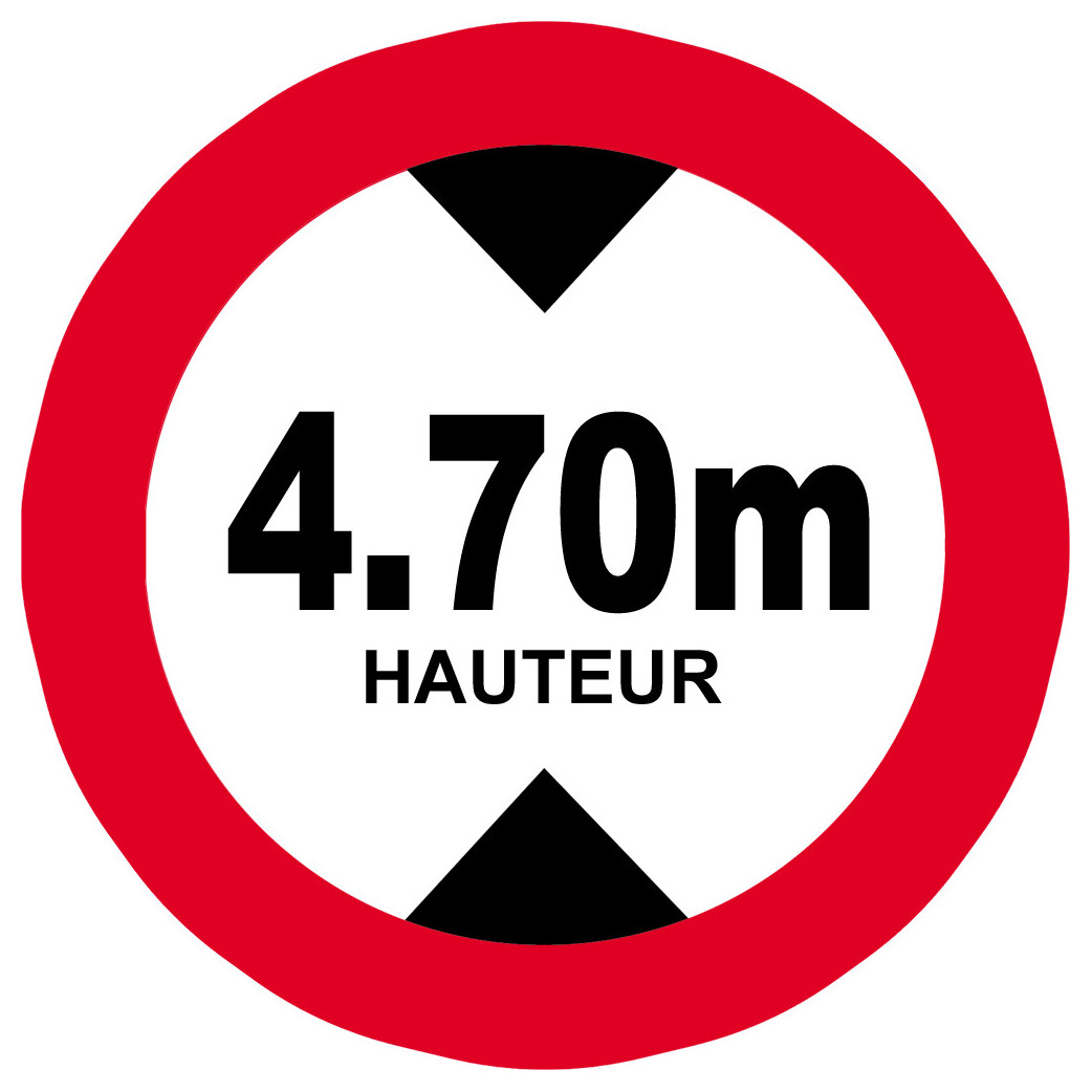 hauteur de passage maximum 4,70m - 10cm - Sticker/autocollant