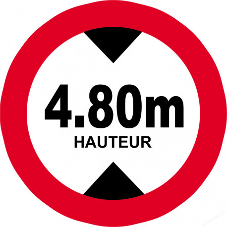 hauteur de passage maximum 4,80m - 20cm - Sticker/autocollant