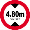 hauteur de passage maximum 4,80m - 10cm - Sticker/autocollant