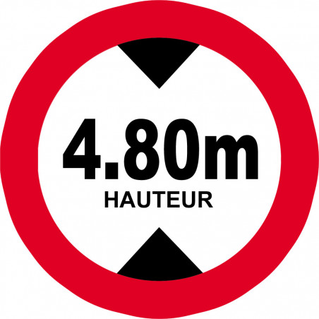 hauteur de passage maximum 4,80m - 5cm - Sticker/autocollant