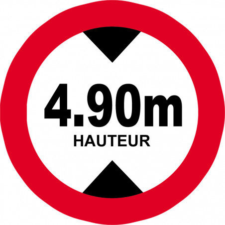 hauteur de passage maximum 4,90m - 20cm - Sticker/autocollant