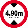 hauteur de passage maximum 4,90m - 20cm - Sticker/autocollant