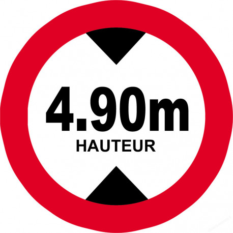 hauteur de passage maximum 4,90m - 10cm - Sticker/autocollant