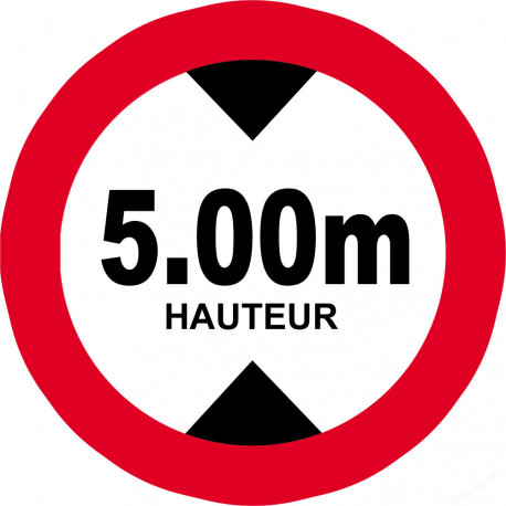 hauteur de passage maximum 5m - 5cm - Sticker/autocollant