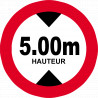 hauteur de passage maximum 5m - 5cm - Sticker/autocollant