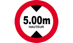 hauteur de passage maximum 5m - 10cm - Sticker/autocollant