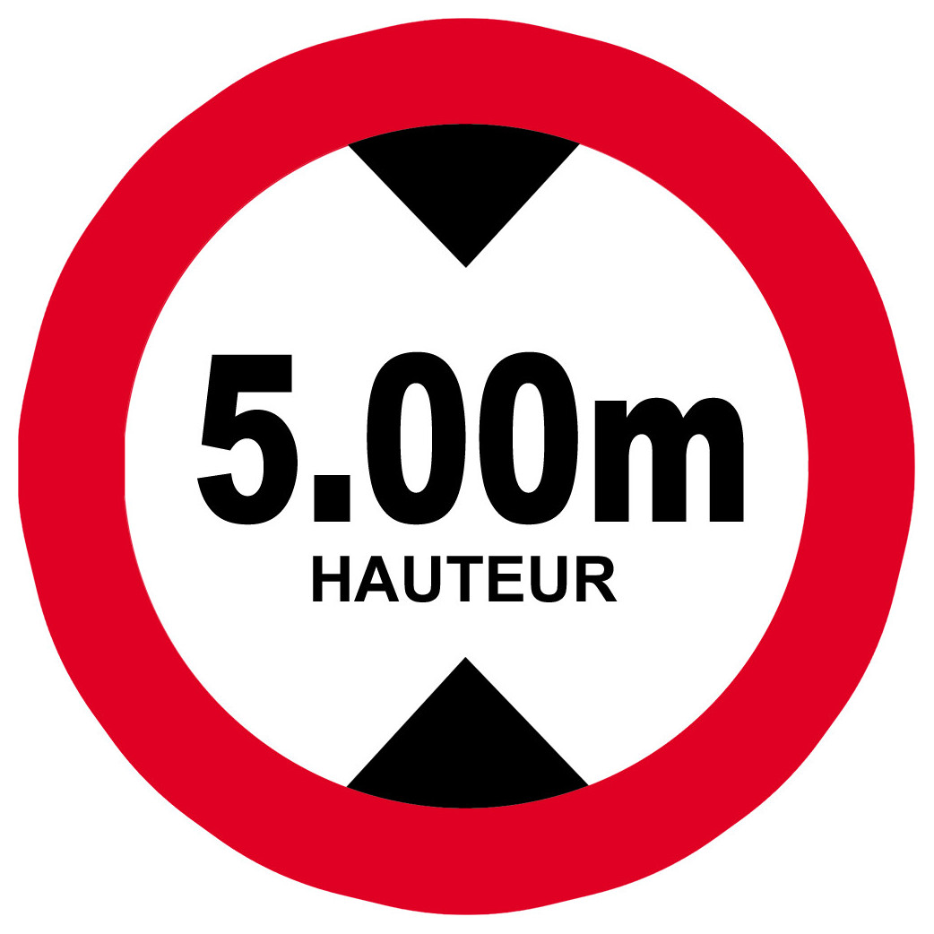 hauteur de passage maximum 5m - 15cm - Sticker/autocollant