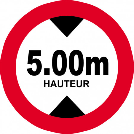 hauteur de passage maximum 5m - 20cm - Sticker/autocollant