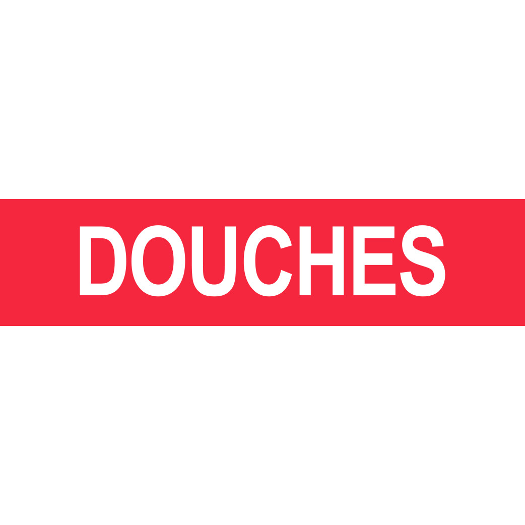 DOUCHES rouge - 29x7cm - Sticker/autocollant