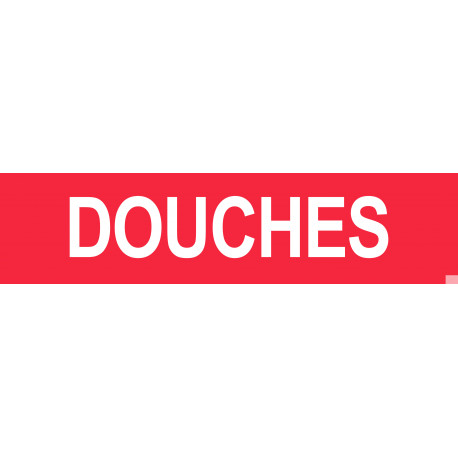 DOUCHES rouge - 29x7cm - Sticker/autocollant