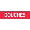 DOUCHES rouge - 29x7cm - Sticker/autocollant