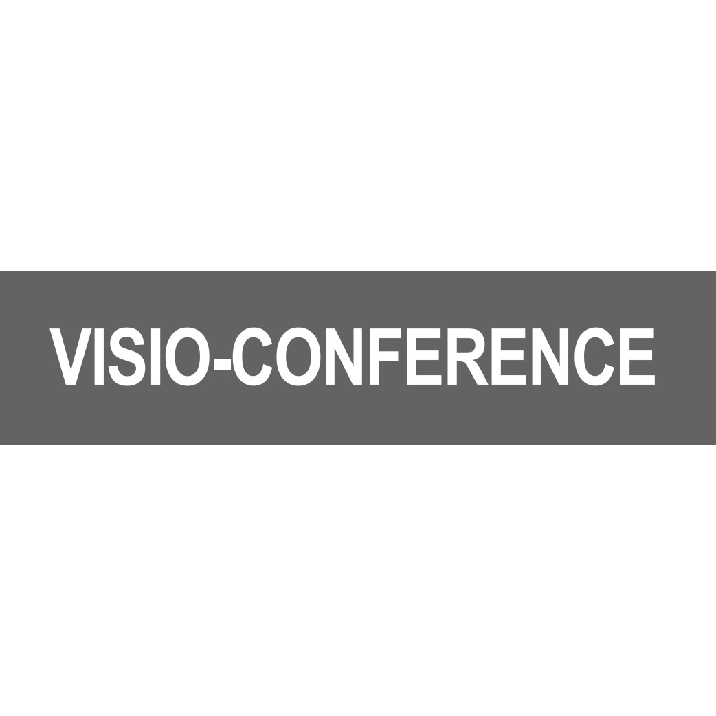 VISIO-CONFERENCE gris - 29x7cm - Sticker/autocollant