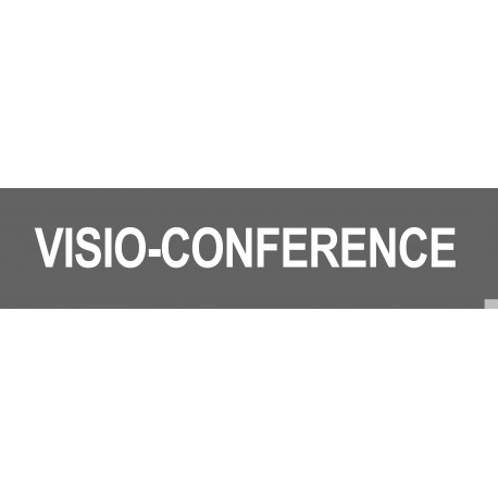 VISIO-CONFERENCE gris - 15x3.5cm - Sticker/autocollant