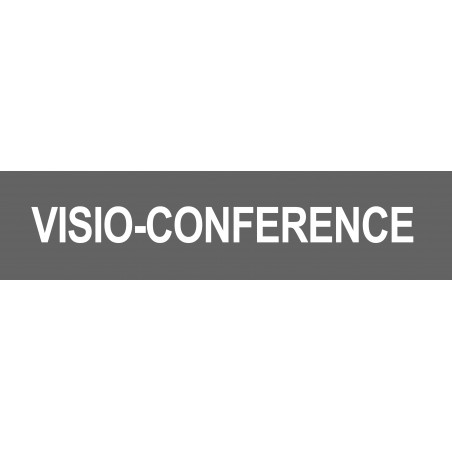 VISIO-CONFERENCE gris - 15x3.5cm - Sticker/autocollant