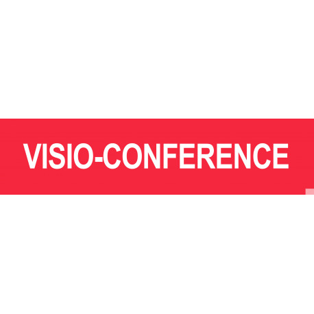 VISIO-CONFERENCE rouge - 29x7cm - Sticker/autocollant