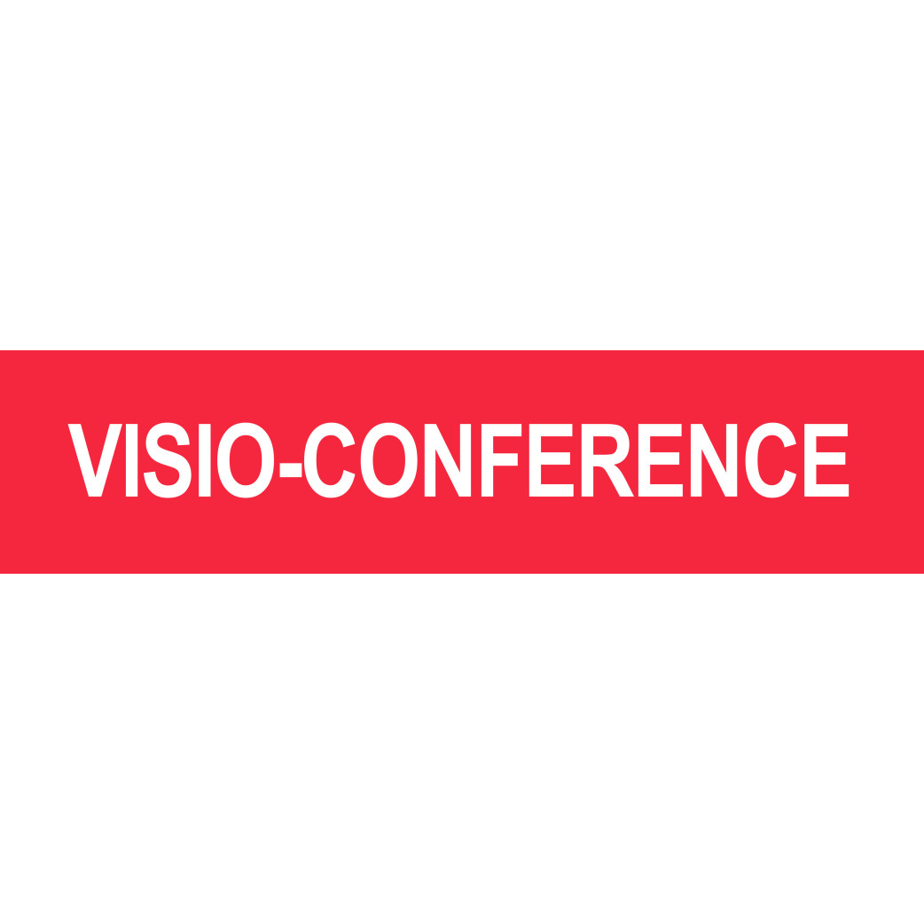 VISIO-CONFERENCE rouge - 15x3.5cm - Sticker/autocollant