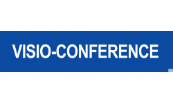 VISIO-CONFERENCE bleu - 29x7cm - Sticker/autocollant