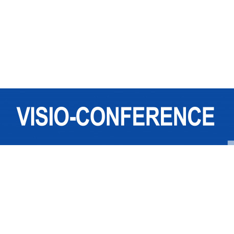 VISIO-CONFERENCE bleu - 29x7cm - Sticker/autocollant