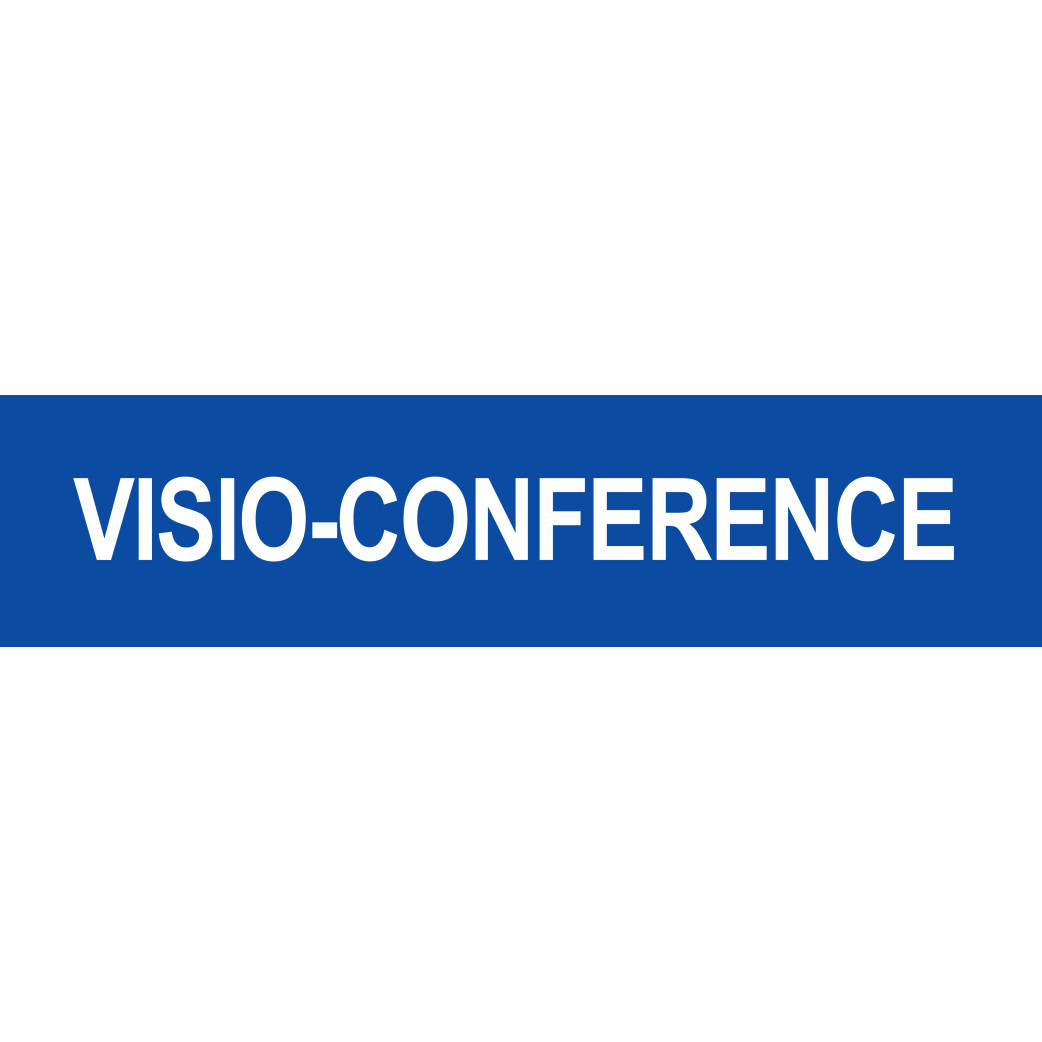 VISIO-CONFERENCE bleu - 15x3.5cm - Sticker/autocollant