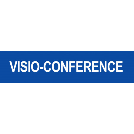 VISIO-CONFERENCE bleu - 15x3.5cm - Sticker/autocollant