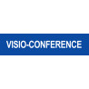 VISIO-CONFERENCE bleu - 15x3.5cm - Sticker/autocollant