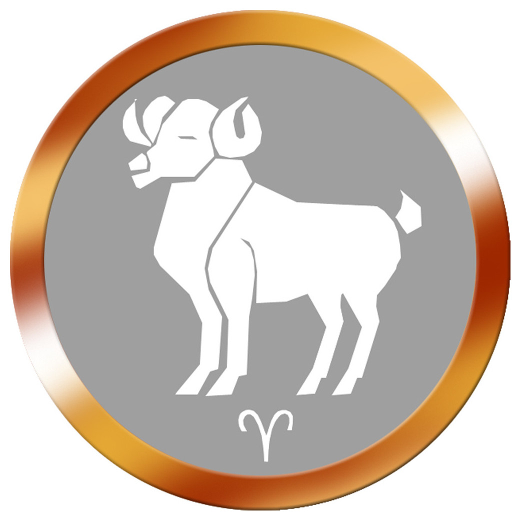 signe du zodiaque bélier rond - 10cm - Sticker/autocollant