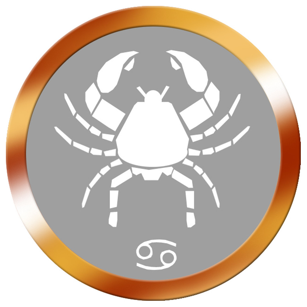 signe du zodiaque cancer rond - 8cm - Sticker/autocollant