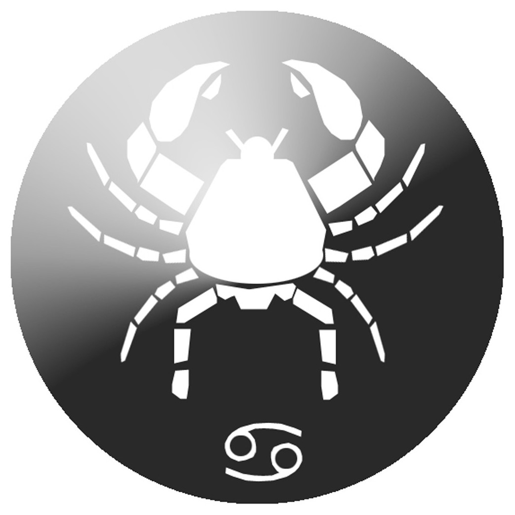 signe du zodiaque cancer rond - 8cm - Sticker/autocollant